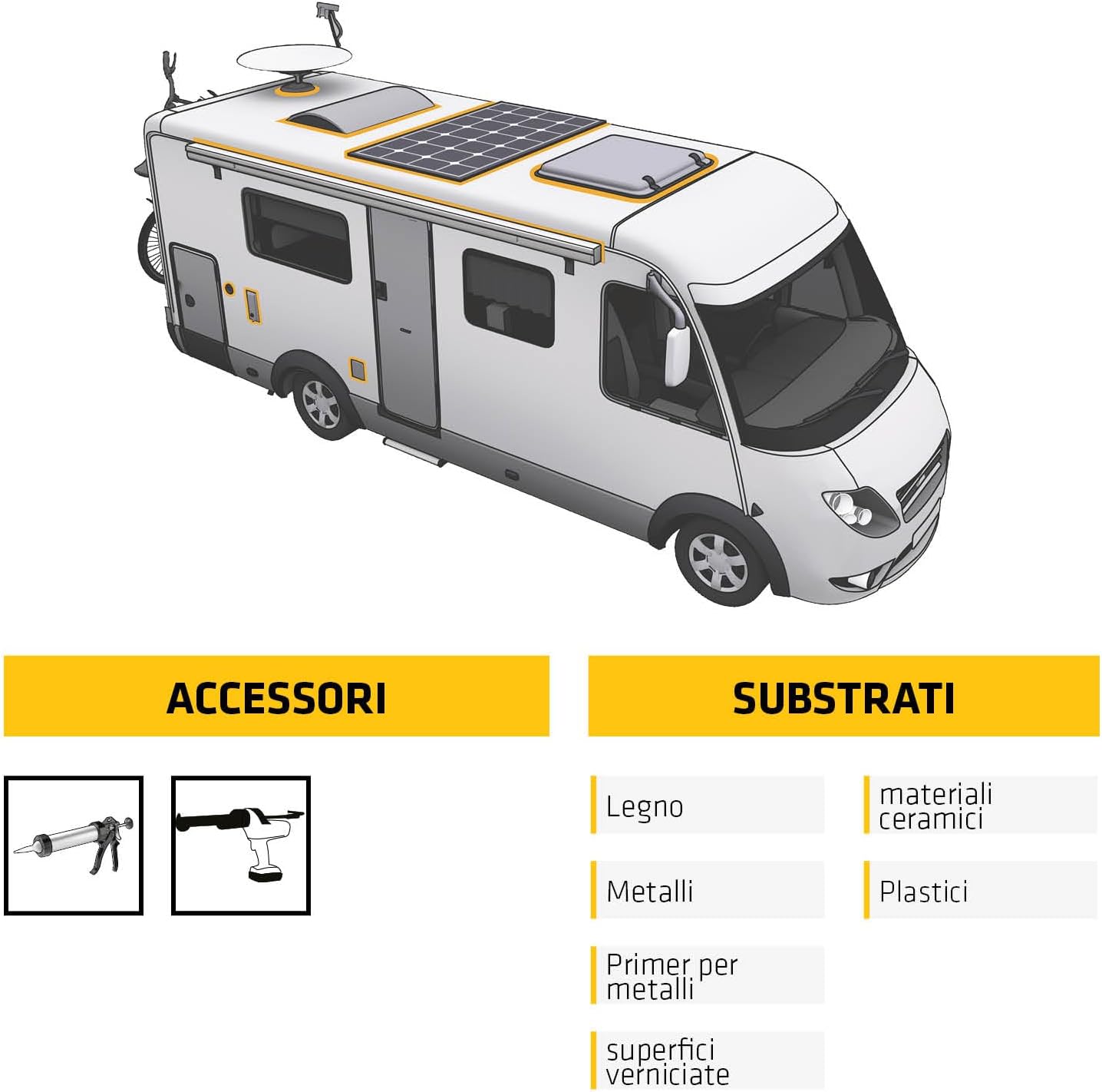 Sikaflex 521 uv Sigillante colla Poliuretanica cartuccia 600ml camper Bianco