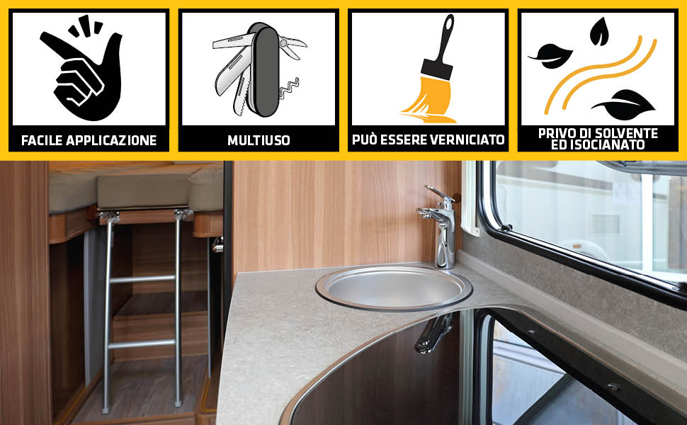 Sikaflex 521 uv Sigillante colla Poliuretanica cartuccia 600ml camper Bianco