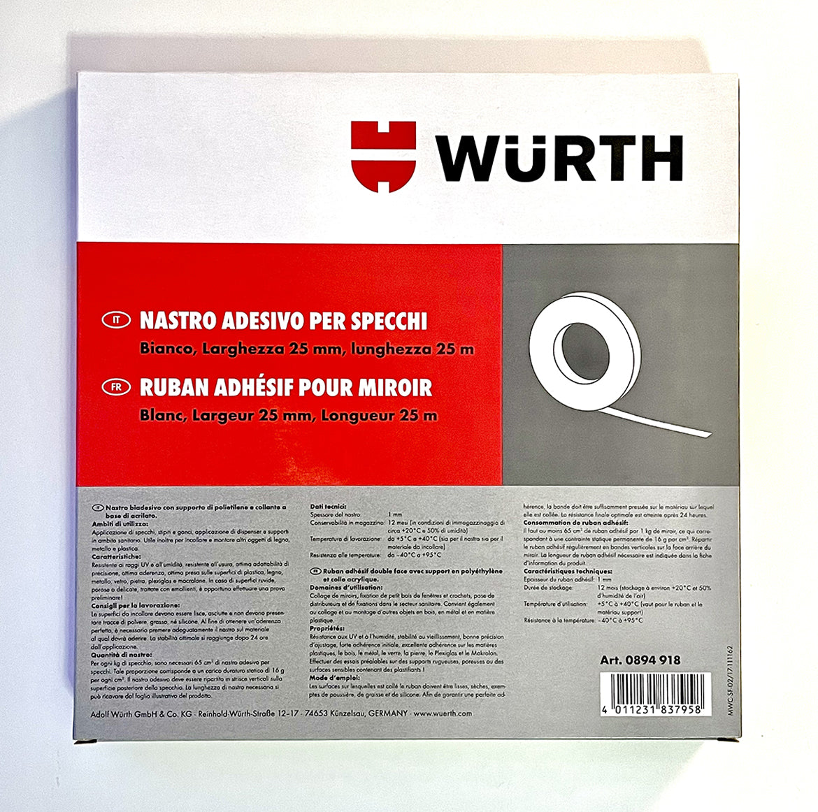 Biadesivo specifico per specchi WÜRTH