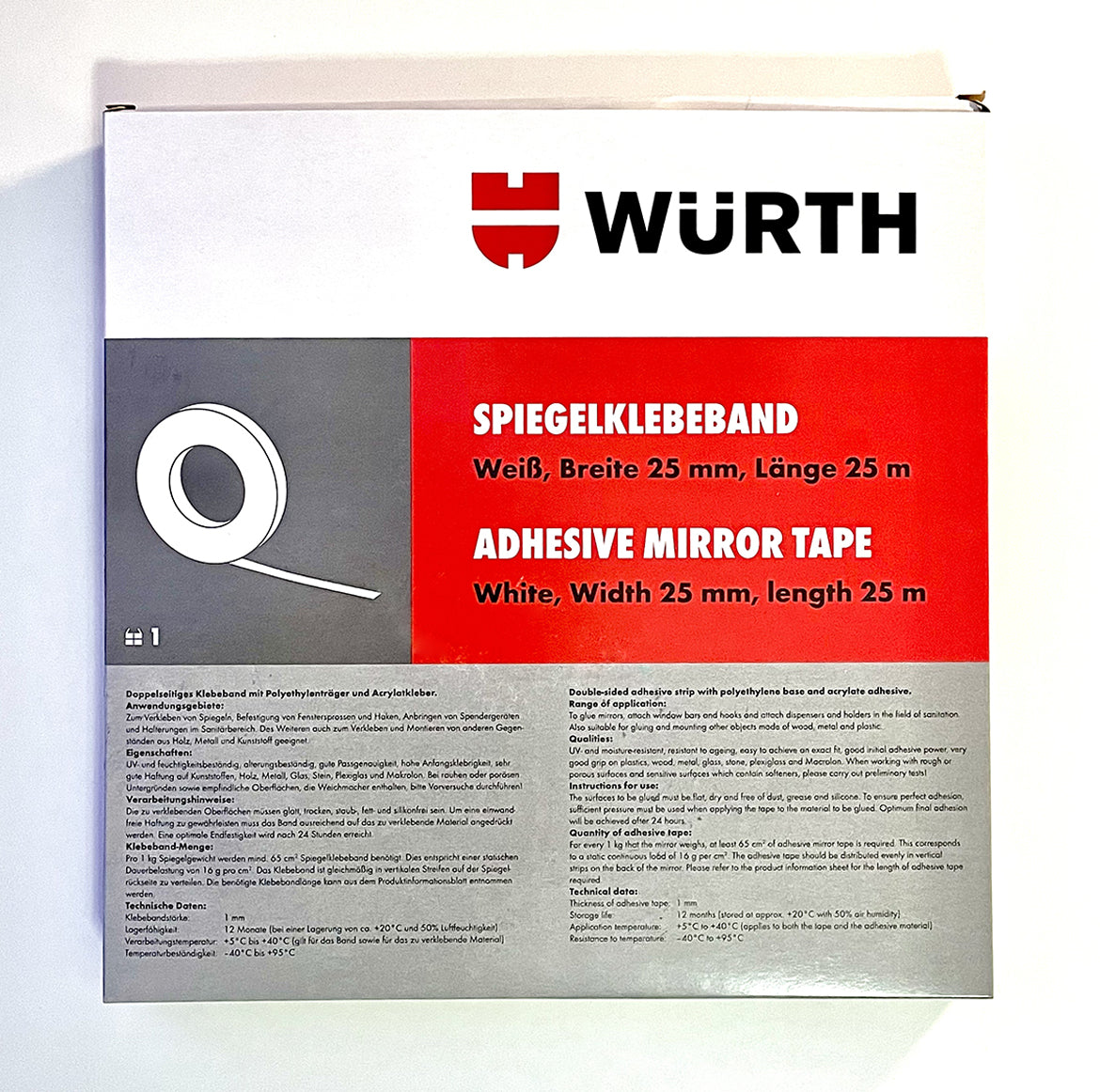 Biadesivo specifico per specchi WÜRTH