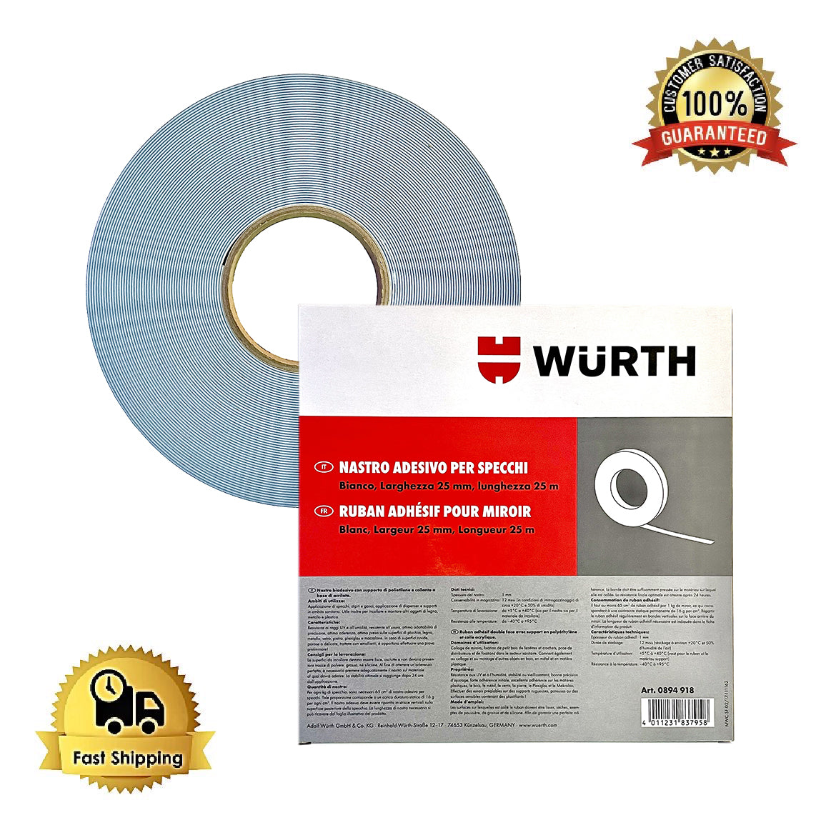 Biadesivo specifico per specchi WÜRTH